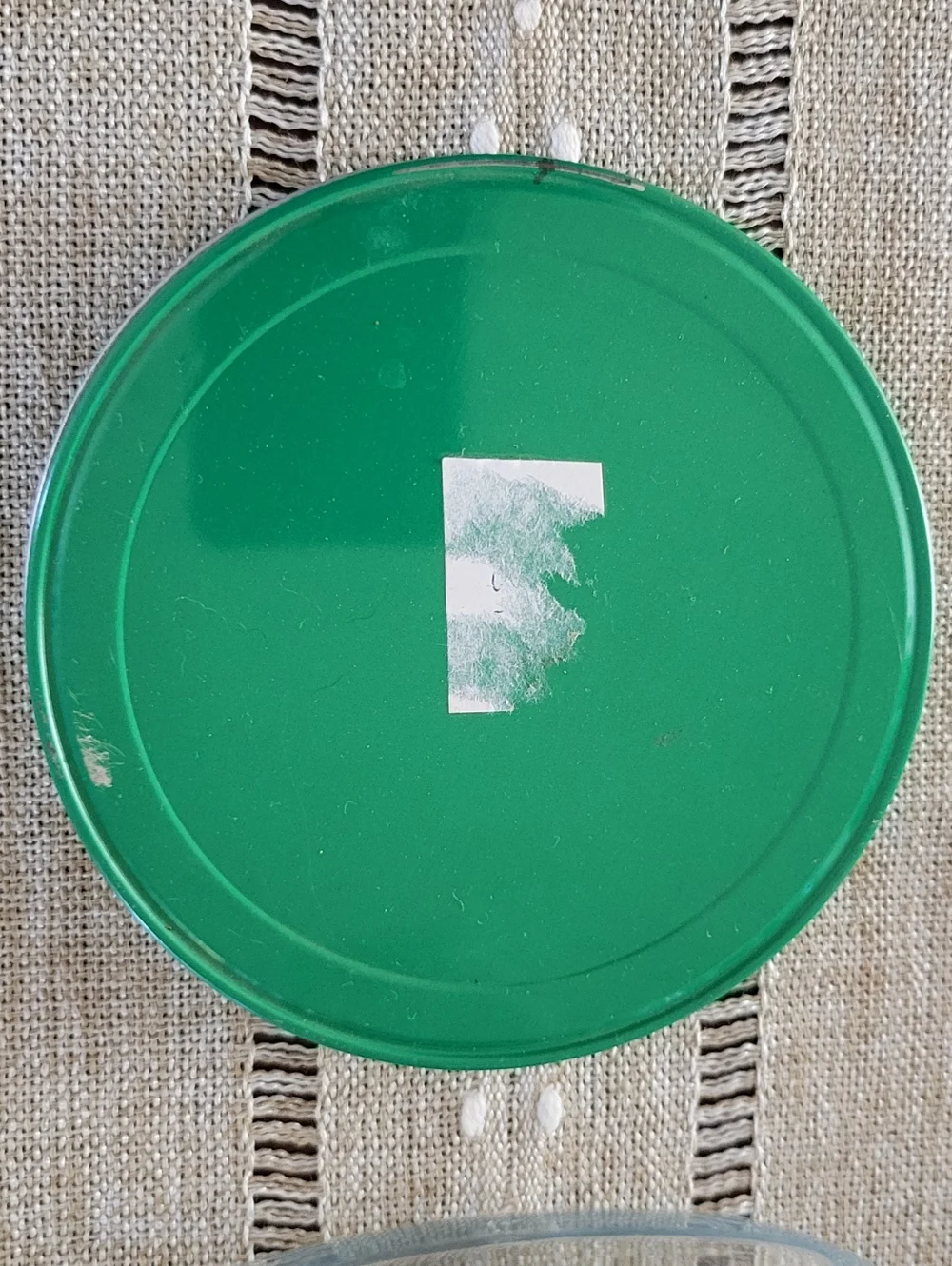 Vintage Glass Jar Canister Hoosier Cabinet Square Ribbed w/ Green Metal Lid - Picture 4 of 8